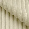 A close-up view of a beige upholstered bed frame with a ribbed texture. Produktbild-Vorschau