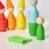 Giocattoli in legno Ulanik Montessori "bambole a pioli con Anteprima dell’immagine prodotto 5