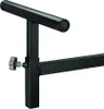 Close-up of a black metal workbench leg with an adjustable knob. Voir les images du produit