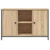 A front view of a wooden cabinet with black metal legs and frame. Náhled obrázku produktu