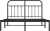 vidaXL Bettgestell mit Kopfteil Metall Schwarz 140x200 cm - Produktbild-Vorschau 7
