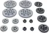 A collection of LEGO Technic gears of various sizes and tooth counts, arranged on a plain background. Produktbild-Vorschau