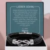 Bracelet en cuir tressé pour homme avec boîte cadeau fils, Voir les images du produit 1