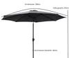 DEGAMO Marktschirm 300cm grau knickbar, mit Kurbel, Produktbild-Vorschau 8