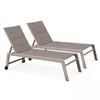 Set van 2 aluminium en textilene ligstoelen in taupe - Produktbild-Vorschau 1