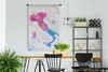 MuchoWow® Wandteppich Wandbehang Karte - Aquarell - Italien Produktbild-Vorschau 3