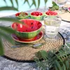 Schale 15x6cm Keramik in Wassermelone Form Rot / Grün Produktbild-Vorschau 3