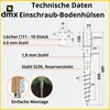 DMX Einschraub Bodenhülsen - Erdanker - Pfostenträger PWU Produktbild-Vorschau 2