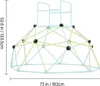 A geometric climbing dome for children, shown against a white background with dimensions indicated by measurement lines and text. Produktbild-Vorschau