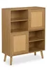 Credenza Relaxdays, 2 ante in rattan, 4 ripiani aperti, 2 Anteprima dell’immagine prodotto 9