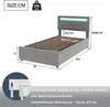 A diagram showing the dimensions and features of a bed frame. Produktbild-Vorschau