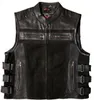 Herren Lederweste Bikerweste Custom Motorradweste Schwarz Produktbild-Vorschau 4