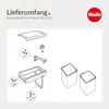 An illustration showing the components and assembly instructions for a Hailo waste bin system. Produktbild-Vorschau