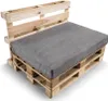 A sofa cushion set made from wooden pallets and a dark gray cushion. Produktbild-Vorschau