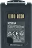 A close-up view of the back of a black battery pack with text and logos printed on it. Produktbild-Vorschau
