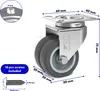 GBL Heavy Duty Castor Wheels + Schrauben – 50 mm bis zu 200 Produktbild-Vorschau 2