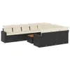 11-tlg. Garten-Sofagarnitur mit Kissen Schwarz Poly Rattan Produktbild-Vorschau 2