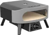 A gray and black gas pizza oven with a pizza stone inside, shown on a white background. Produktbild-Vorschau