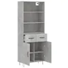 vidaXL Highboard Betongrau 69,5x34x180 cm Holzwerkstoff Produktbild-Vorschau 4