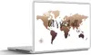 MuchoWow® Laptop Aufkleber Sticker Cover Weltkarte - Braun Produktbild-Vorschau 1