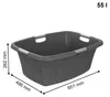 Rotho Wäschewanne Flowers 50 L anthrazit 65,1 x 48,6 x 26,2 Produktbild-Vorschau 5