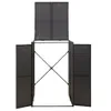 Contenitore per 1 bidone nero 70x80x117 cm in poly rattan Anteprima dell’immagine prodotto 3