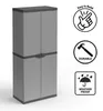 Armoire porte-balais en résine 2 portes, étagères réglables Voir les images du produit 3