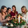 4er Kerzenhalter silberne Kerzenplatte Adventskranzstecker Produktbild-Vorschau 4