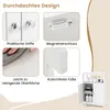 A collage of images showcasing the features of a white bathroom cabinet, with a final image of the cabinet itself. Náhled obrázku produktu