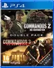 The image is a video game box cover for a double pack of Commandos 2 and Commandos 3 HD Remaster for PS4. Náhled obrázku produktu