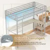COSTWAY loft łóżko piętrowe 90x200cm z biurkiem, diodami Podgląd zdjęcia produktu 7