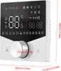 A white digital thermostat with a black screen displaying temperature and time, and a silver rotary knob. Podgląd zdjęcia produktu