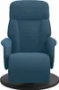 Sillón reclinable con reposapiés, color azul, tapizado en Vista previa de la imagen del producto 3