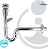 A chrome-plated siphon with a pop-up drain valve for a sink. Produktbild-Vorschau