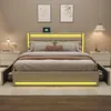 CDGlobal Lit rembourré 140x200cm avec USB et Type-C, Lit Voir les images du produit 3