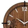 Wanduhr aus Holz mit Naturmotiv | Wenge-Walnuss Silberne Produktbild-Vorschau 5