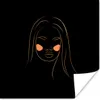 MuchoWow® Poster Frau - Gold - Rosa - Strichzeichnung 75x75 Produktbild-Vorschau 1