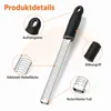 Edelstahl Zitronenreibe 304 mit Griff & Reinigungsbürste, Produktbild-Vorschau 3
