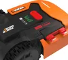 Close-up view of the top and side of a robotic lawnmower. Produktbild-Vorschau