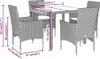 5-tlg. Garten-Essgruppe mit Kissen Grau Poly Rattan Akazie Produktbild-Vorschau 7