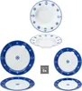 Ahoy 18dílná sada talířů porcelánový modrobílý talíř s Náhled obrázku produktu 4