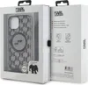 The image shows the retail packaging of a Karl Lagerfeld iPhone case, with the case visible inside the front window. Produktbild-Vorschau