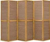 Homestyle4u Screen room divider 6 kusov drevo bambus hnedá Náhľad obrázku produktu 2