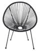BELIANI Balkonstuhl Schwarz Polyrattan Spaghetti-Optik Produktbild-Vorschau 5