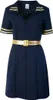 Pilotin Stewardess Kostüm Kleid mit Gürtel Gr. 38 Blau Produktbild-Vorschau 2