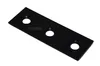 A black metal plate with three holes, shown on a white background. Produktbild-Vorschau