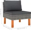 vidaXL Mittelsofas 2 Stk. Poly Rattan und Eukalyptus Produktbild-Vorschau 7
