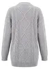Damen Kleid mit Zopfmuster und Rundhalsausschnitt, Grau, Produktbild-Vorschau 2