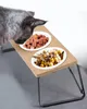 Erhöhter Katzennapfständer, Katzennäpfe auf Holzständer, Produktbild-Vorschau 7