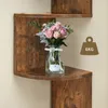 Wandregal Wand-Eckregal Wandregale 20x20x123cm Retro Braun Produktbild-Vorschau 9